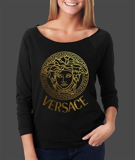 versace tshirt floral|versace long sleeve shirts women's.